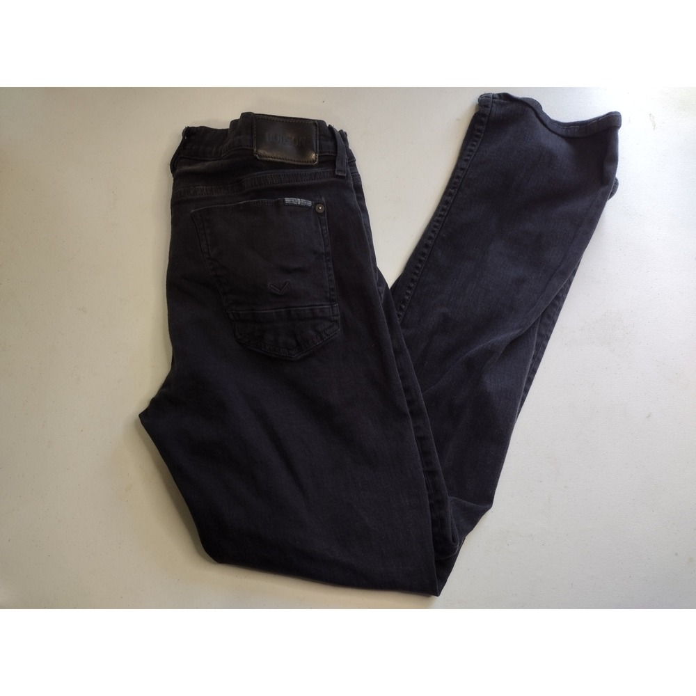 Hudson Black Skinny Jeans Stretch Denim Size 33 Womens Unisex Dark Wash